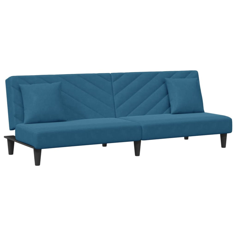 2-delige Loungeset met kussens fluweel blauw