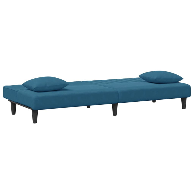 2-delige Loungeset met kussens fluweel blauw