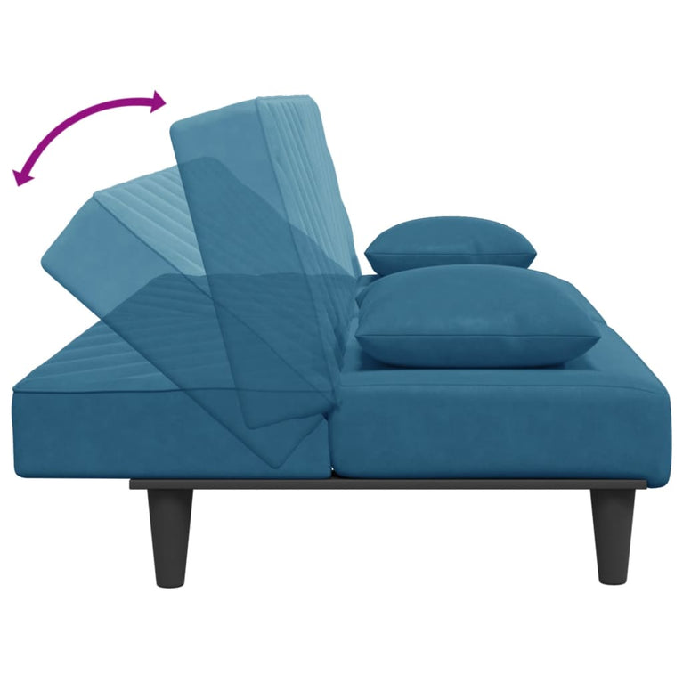 2-delige Loungeset met kussens fluweel blauw