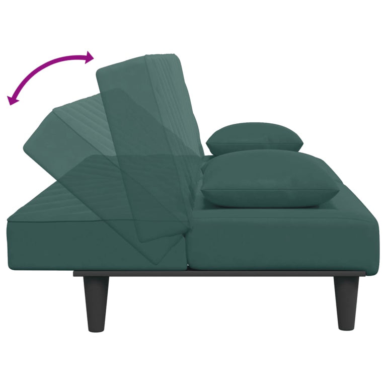 2-delige Loungeset met kussens fluweel donkergroen