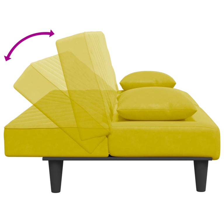 2-delige Loungeset met kussens fluweel geel