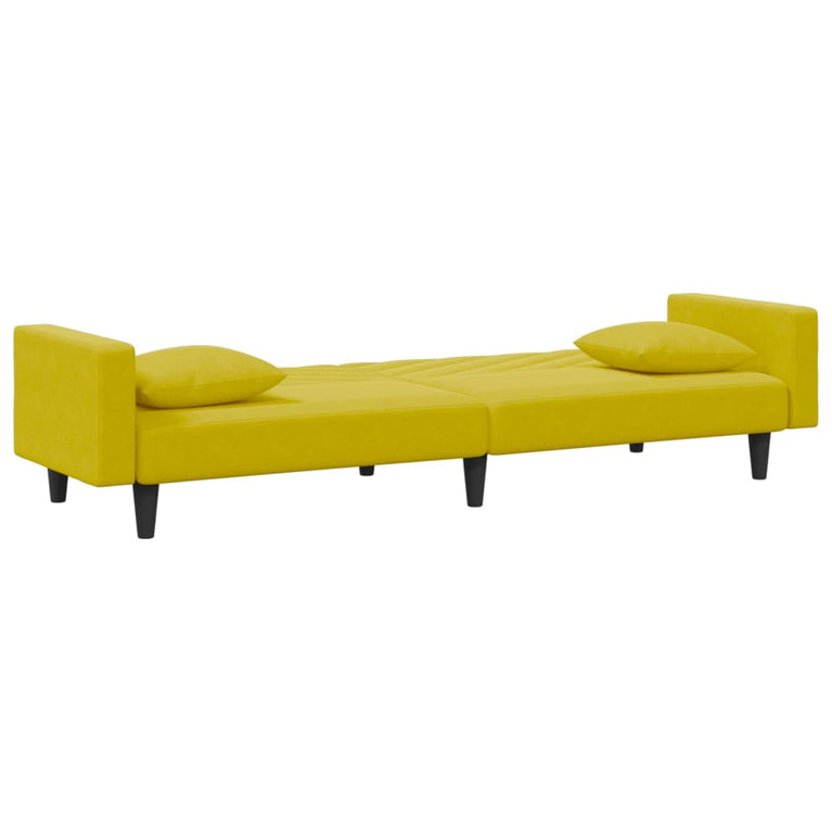 2-delige Loungeset met kussens fluweel geel