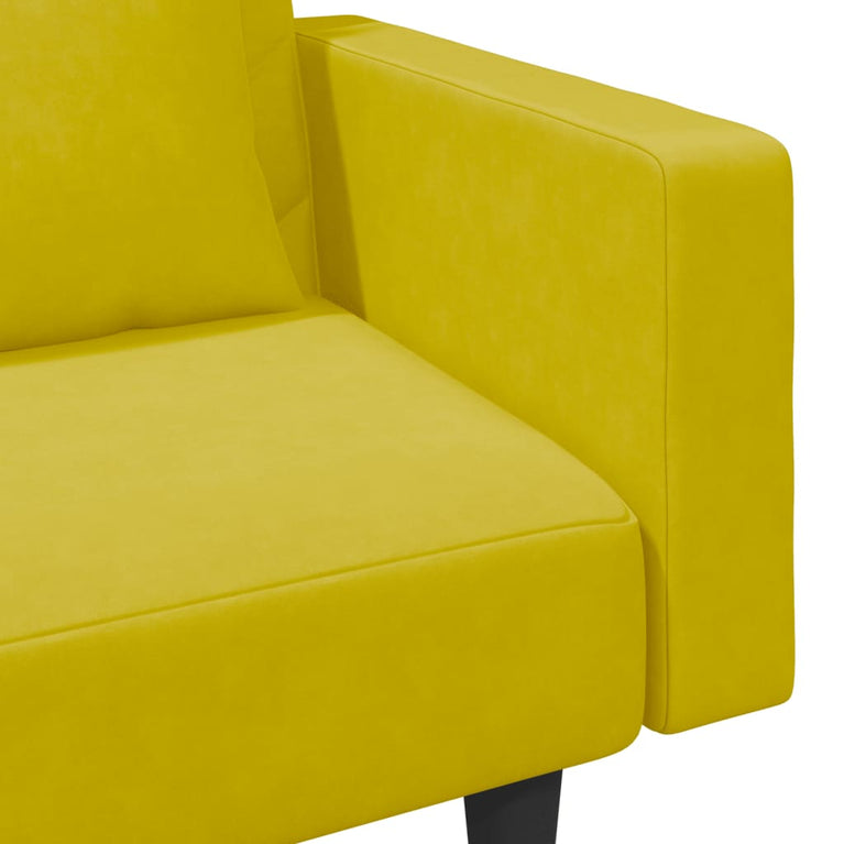 2-delige Loungeset met kussens fluweel geel