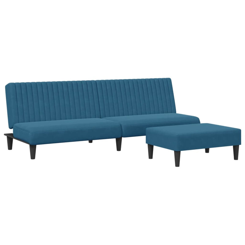 2-delige Loungeset fluweel blauw