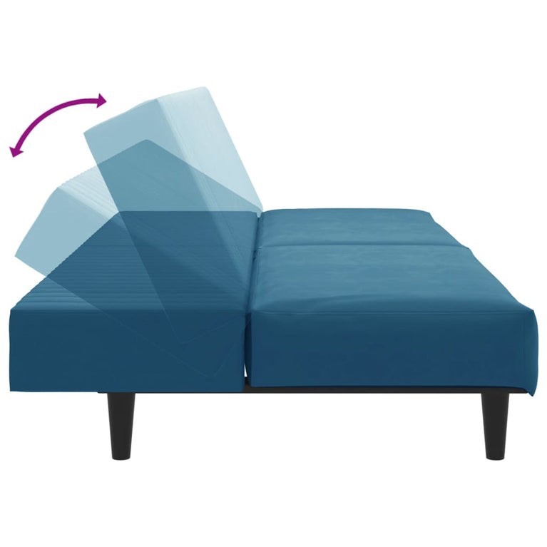 2-delige Loungeset fluweel blauw