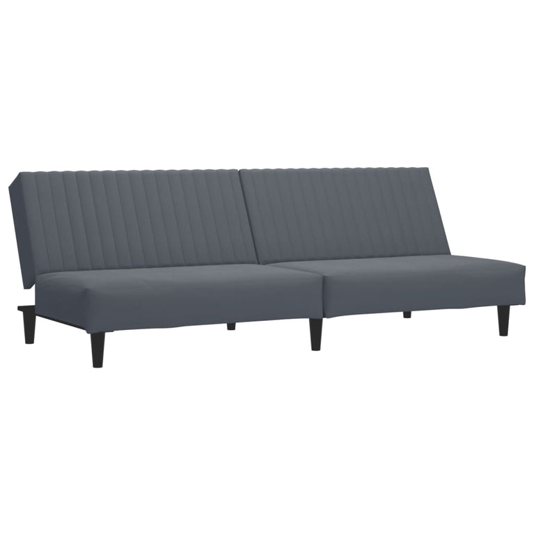 2-delige Loungeset fluweel donkergrijs
