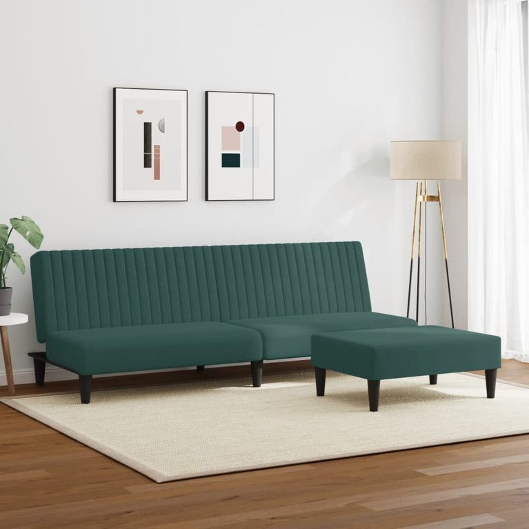 2-delige Loungeset fluweel donkergroen
