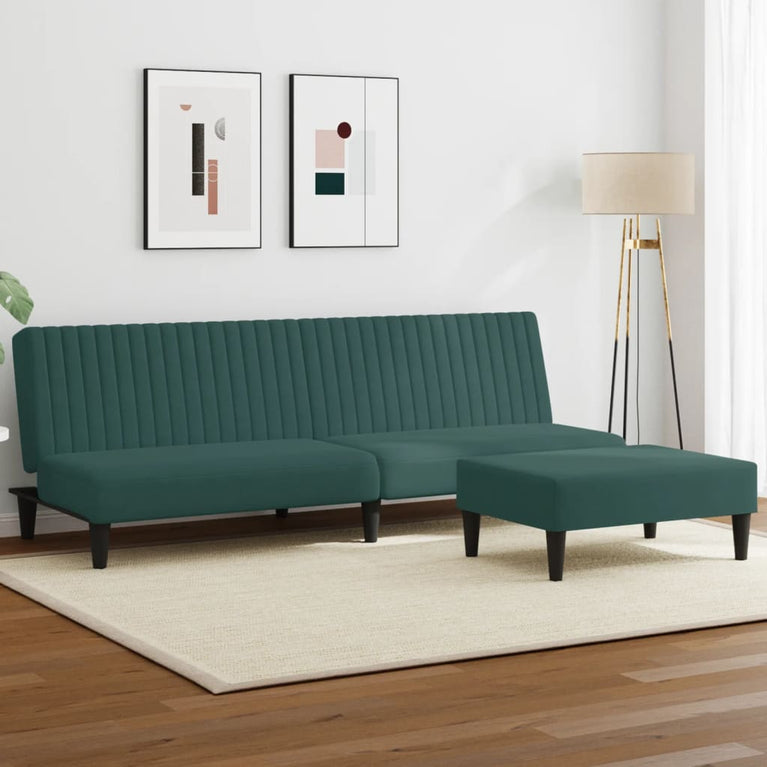 2-delige Loungeset fluweel donkergroen