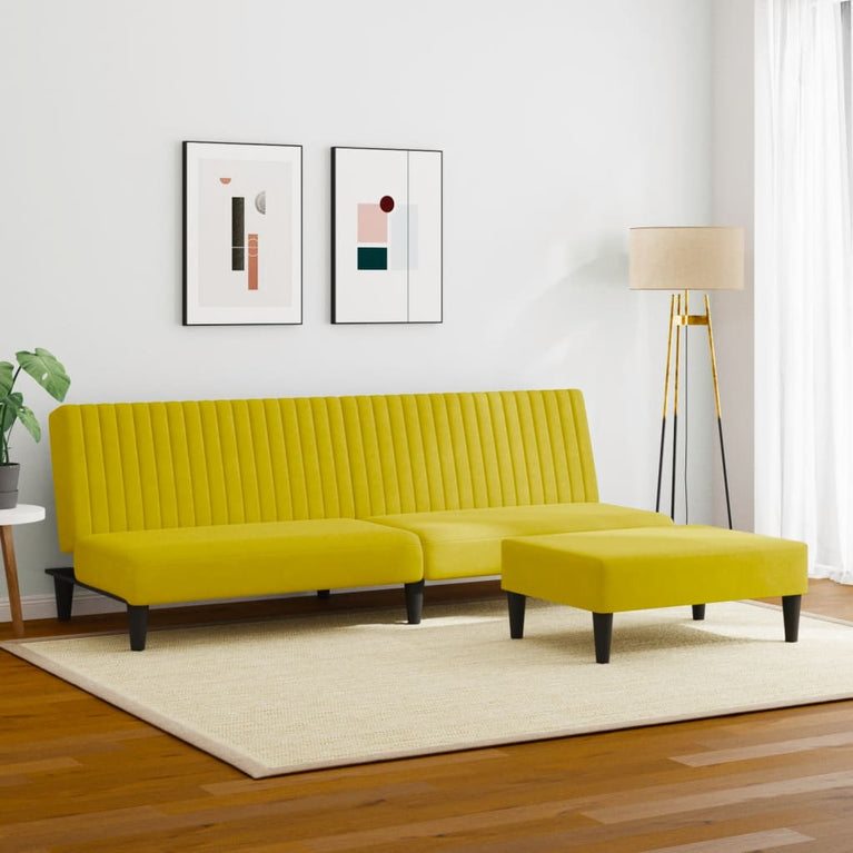 2-delige Loungeset fluweel geel