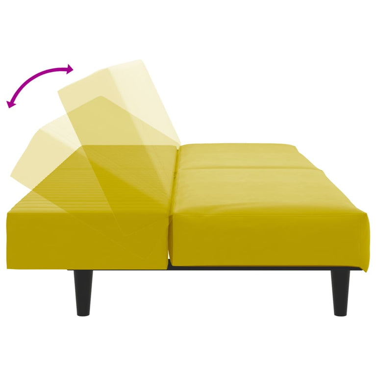 2-delige Loungeset fluweel geel
