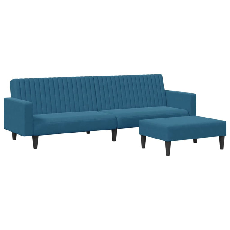 2-delige Loungeset fluweel blauw