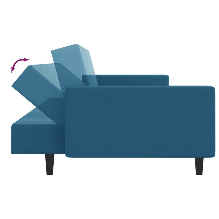 2-delige Loungeset fluweel blauw