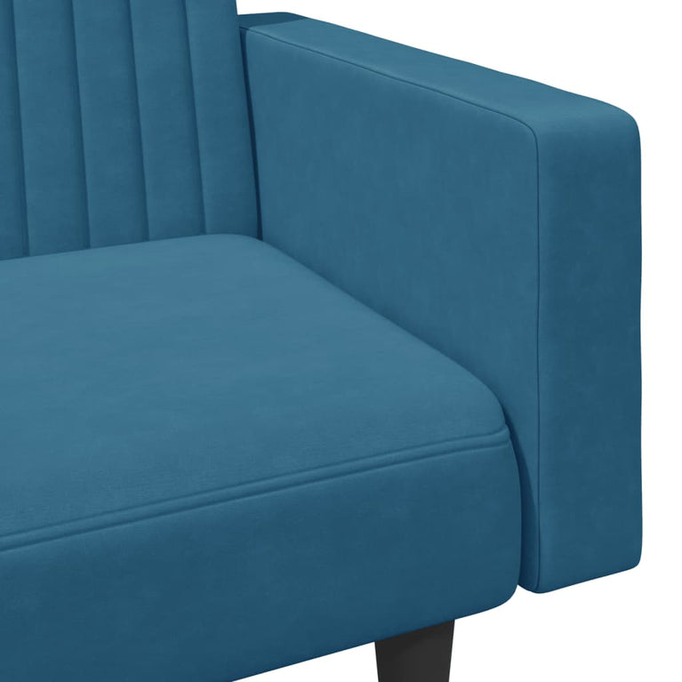 2-delige Loungeset fluweel blauw