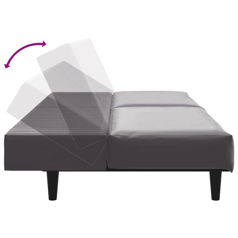 2-delige Loungeset kunstleer grijs