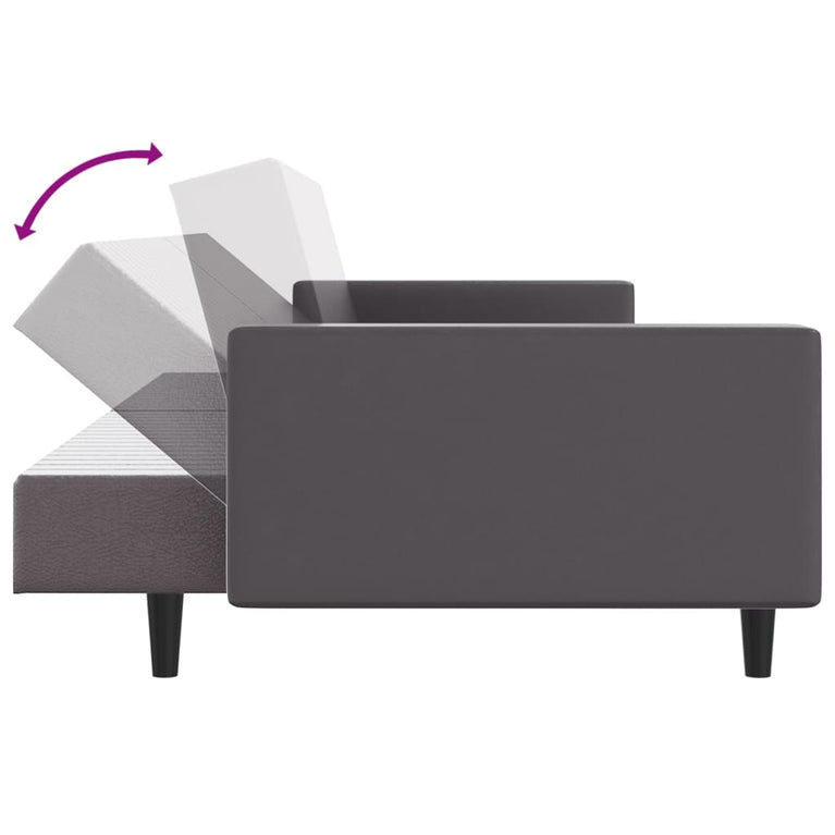 2-delige Loungeset kunstleer grijs