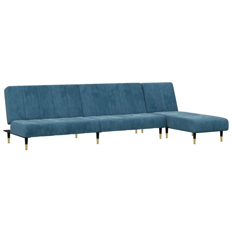 2-delige Loungeset fluweel blauw