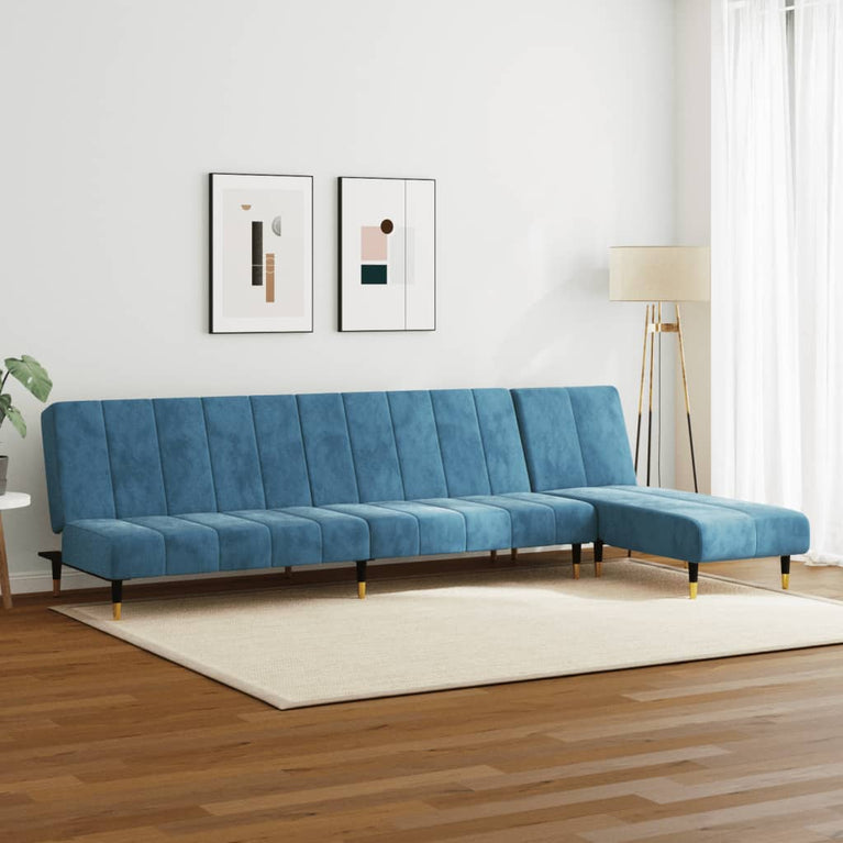 2-delige Loungeset fluweel blauw