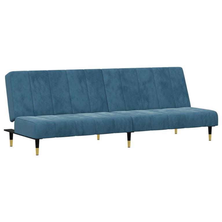2-delige Loungeset fluweel blauw