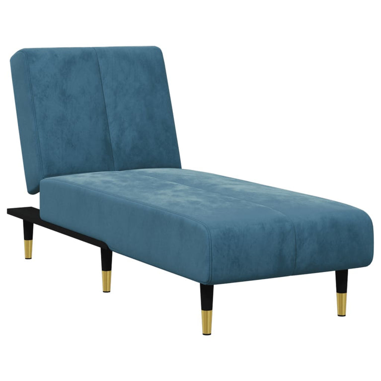 2-delige Loungeset fluweel blauw
