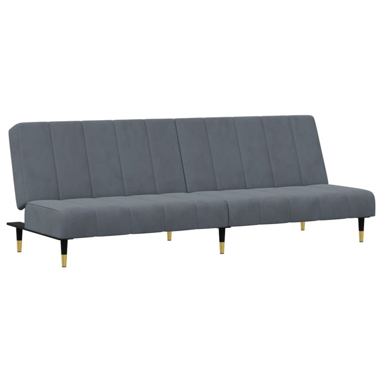 2-delige Loungeset fluweel donkergrijs