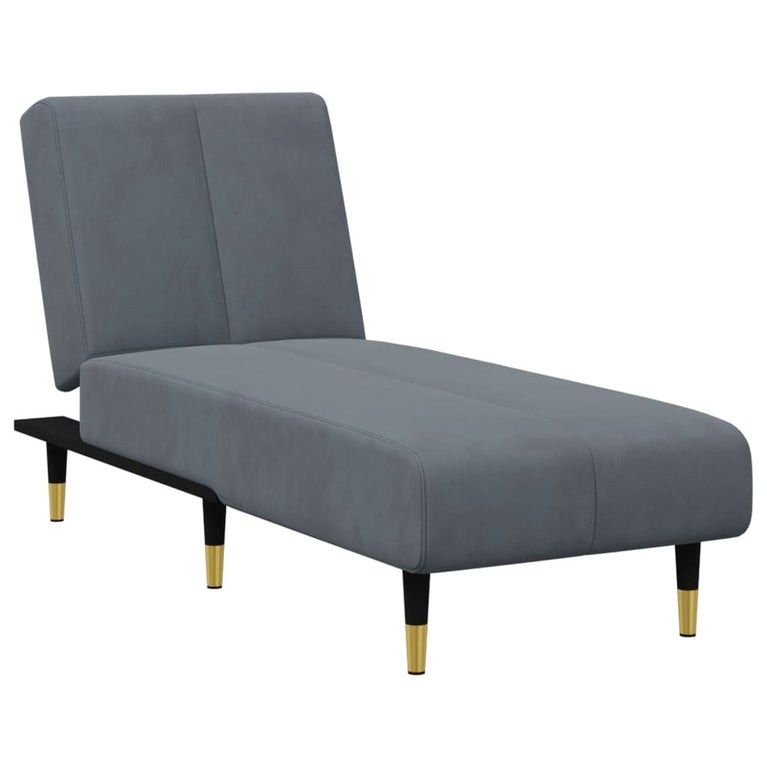 2-delige Loungeset fluweel donkergrijs