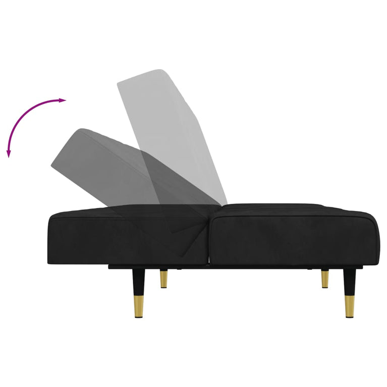 2-delige Loungeset fluweel zwart