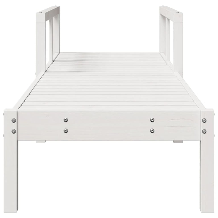 Ligstoel 199,5x62x55 cm massief grenenhout wit