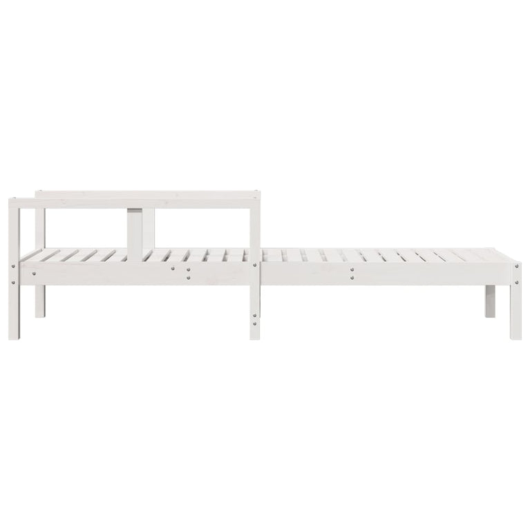 Ligstoel 199,5x62x55 cm massief grenenhout wit