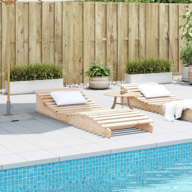 Ligbed 205x70x31,5 cm massief grenenhout