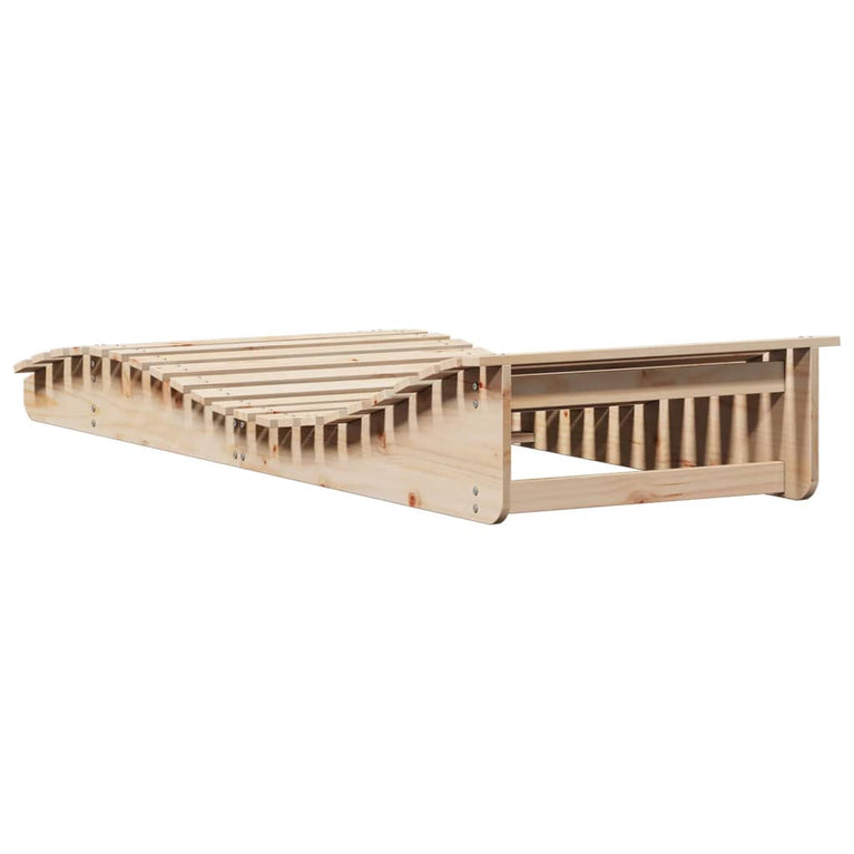 Ligbed 205x80x31,5 cm massief grenenhout