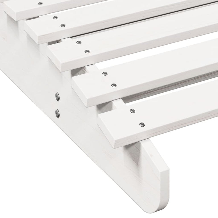 Ligbed 205x110x31,5 cm massief grenenhout wit