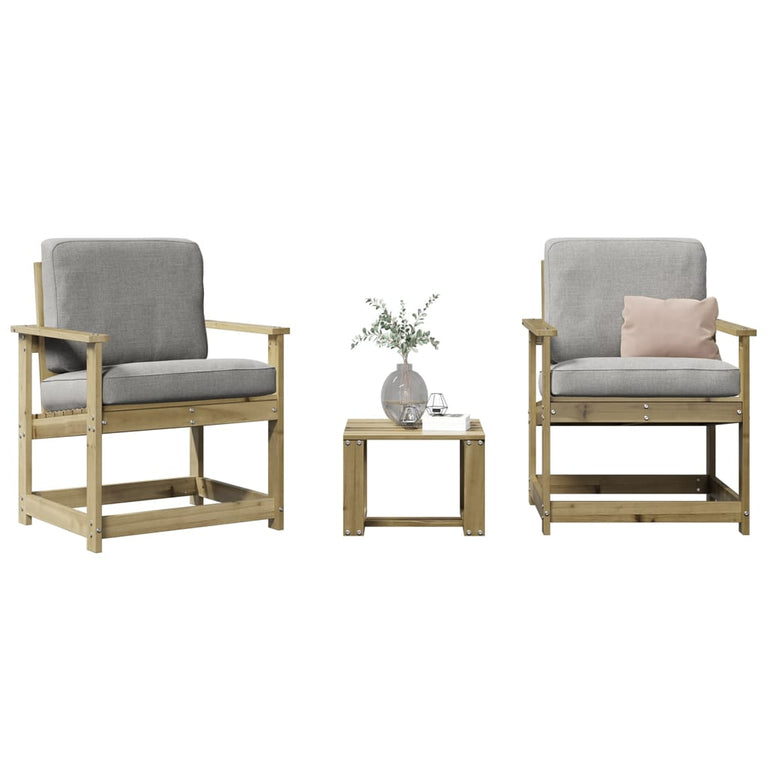 3-delige Loungeset geïmpregneerd grenenhout