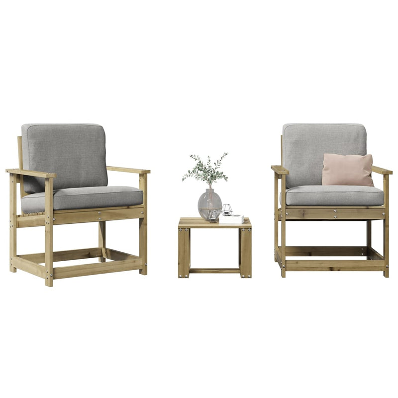 3-delige Loungeset geïmpregneerd grenenhout