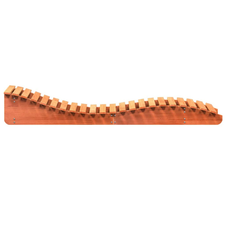 Ligbed 205x60x31,5 cm massief grenenhout wasbruin