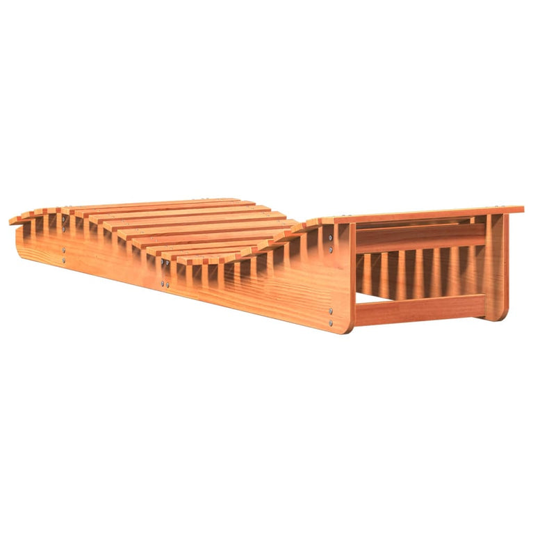 Ligbed 205x60x31,5 cm massief grenenhout wasbruin