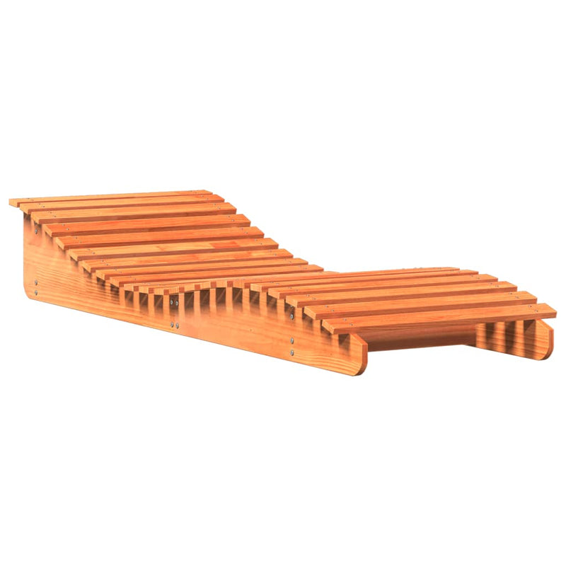 Ligbed 205x70x31,5 cm massief grenenhout wasbruin