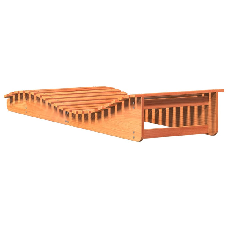 Ligbed 205x70x31,5 cm massief grenenhout wasbruin