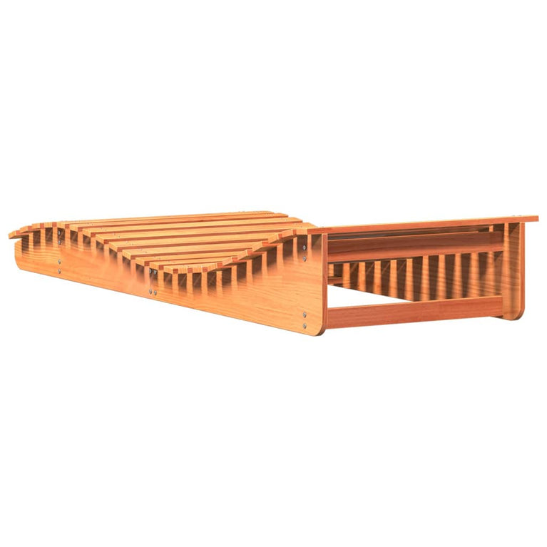 Ligbed 205x80x31,5 cm massief grenenhout wasbruin