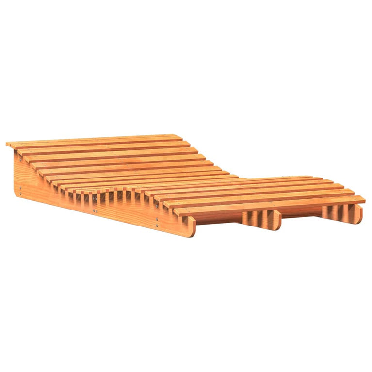 Ligbed 205x110x31,5 cm massief grenenhout wasbruin
