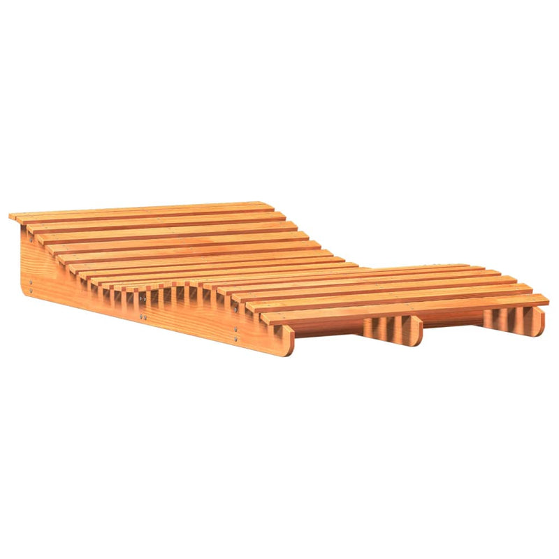 Ligbed 205x110x31,5 cm massief grenenhout wasbruin