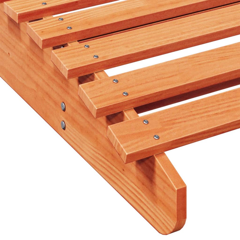 Ligbed 205x110x31,5 cm massief grenenhout wasbruin