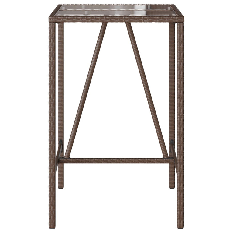 Tuinbartafel 70x70x110 cm poly rattan bruin