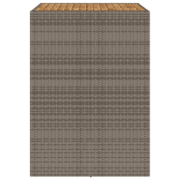 Tuintafel met acaciahouten blad 105x80x110 cm poly rattan grijs