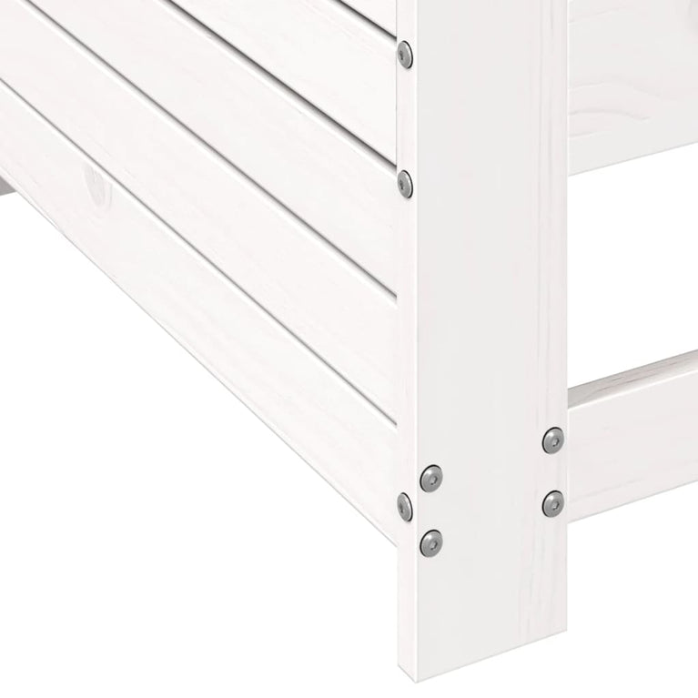 Tuinbank met armleuning 69x62x70,5 cm massief grenenhout wit