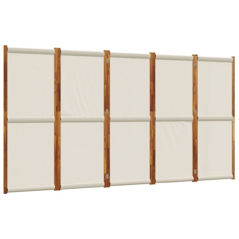 Kamerscherm met 5 panelen 350x180 cm lichtgrijs