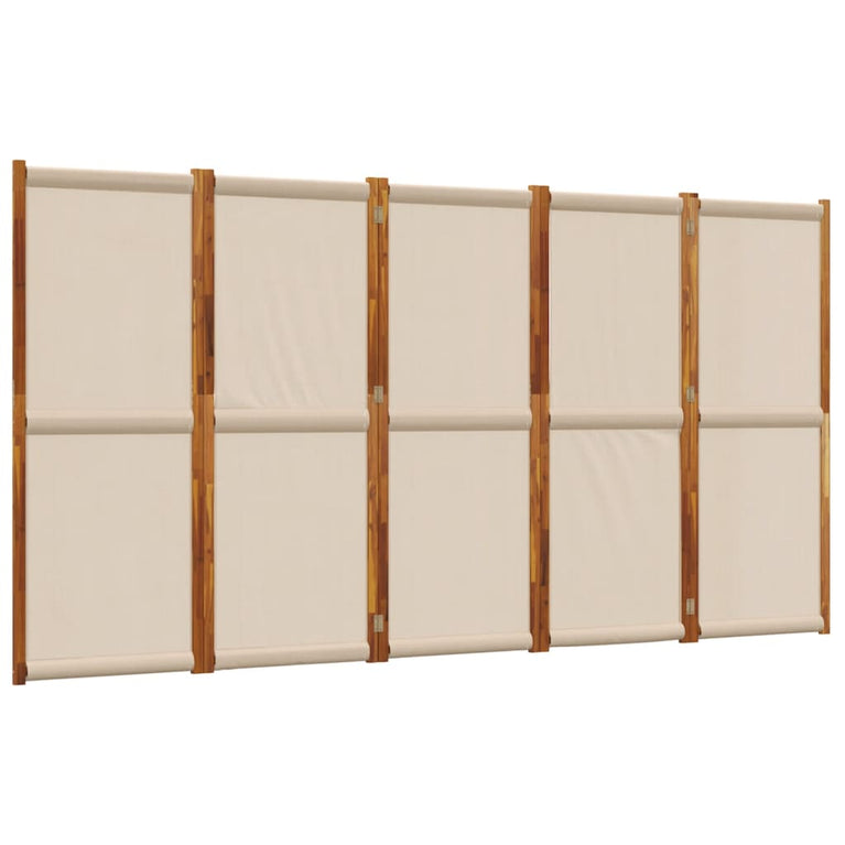Kamerscherm met 5 panelen 350x180 cm taupe