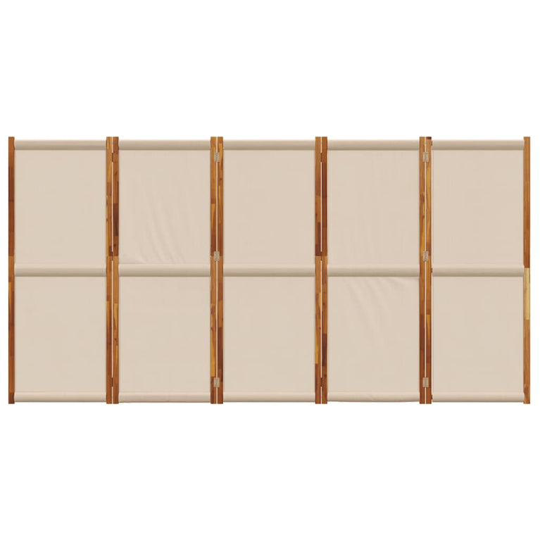Kamerscherm met 5 panelen 350x180 cm taupe