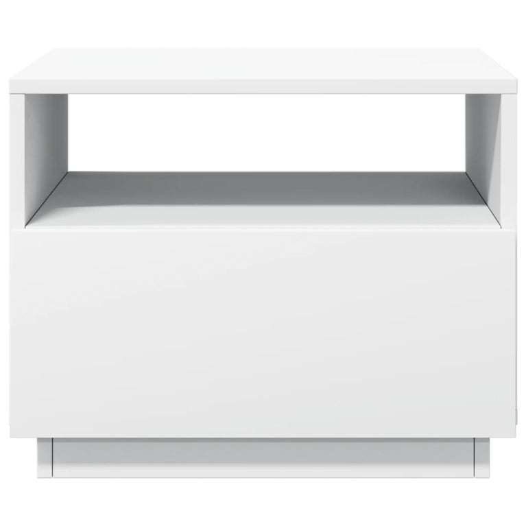 Salontafel met LED-verlichting 50x49x40 cm wit