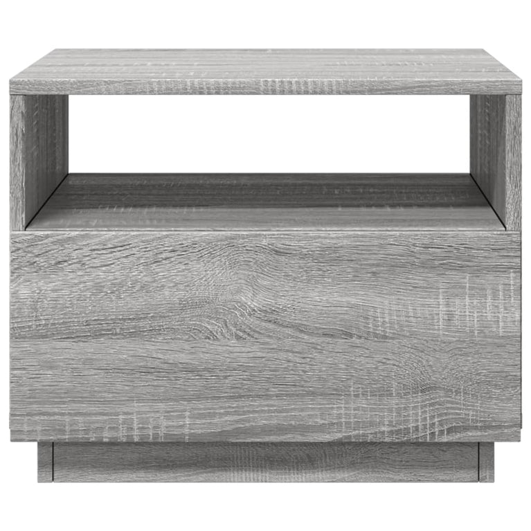 Salontafel met LED-verlichting 50x49x40 cm grijs sonoma eiken