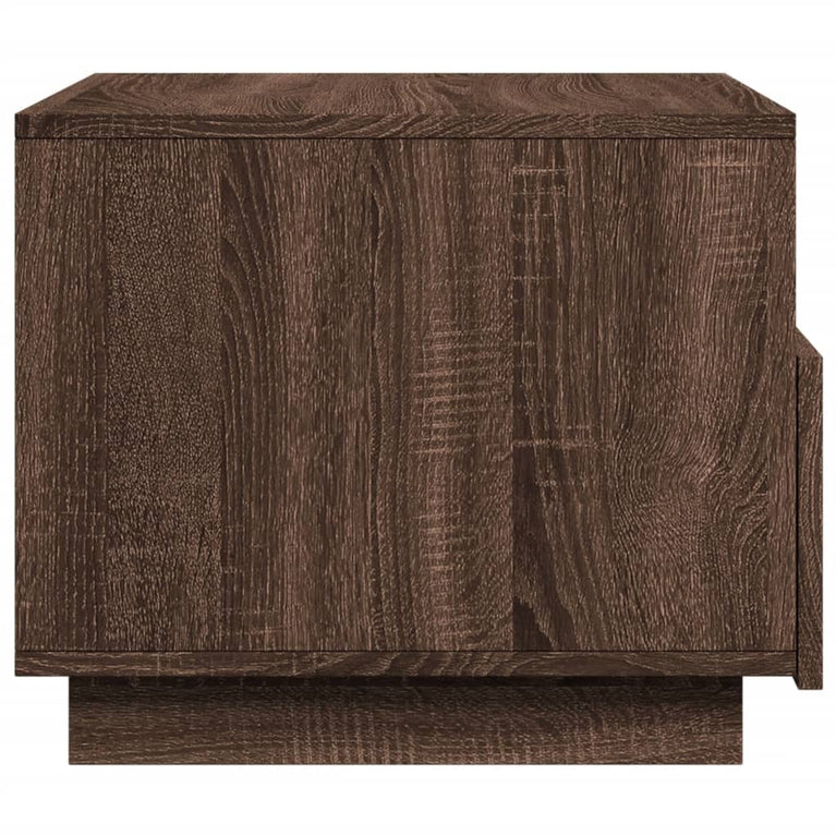 Salontafel met LED-verlichting 50x49x40 cm bruineikenkleurig